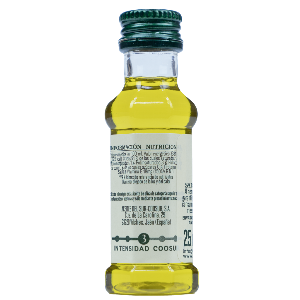 Caja de 300 uds miniaturas de aceite de oliva virgen extra 25 ml